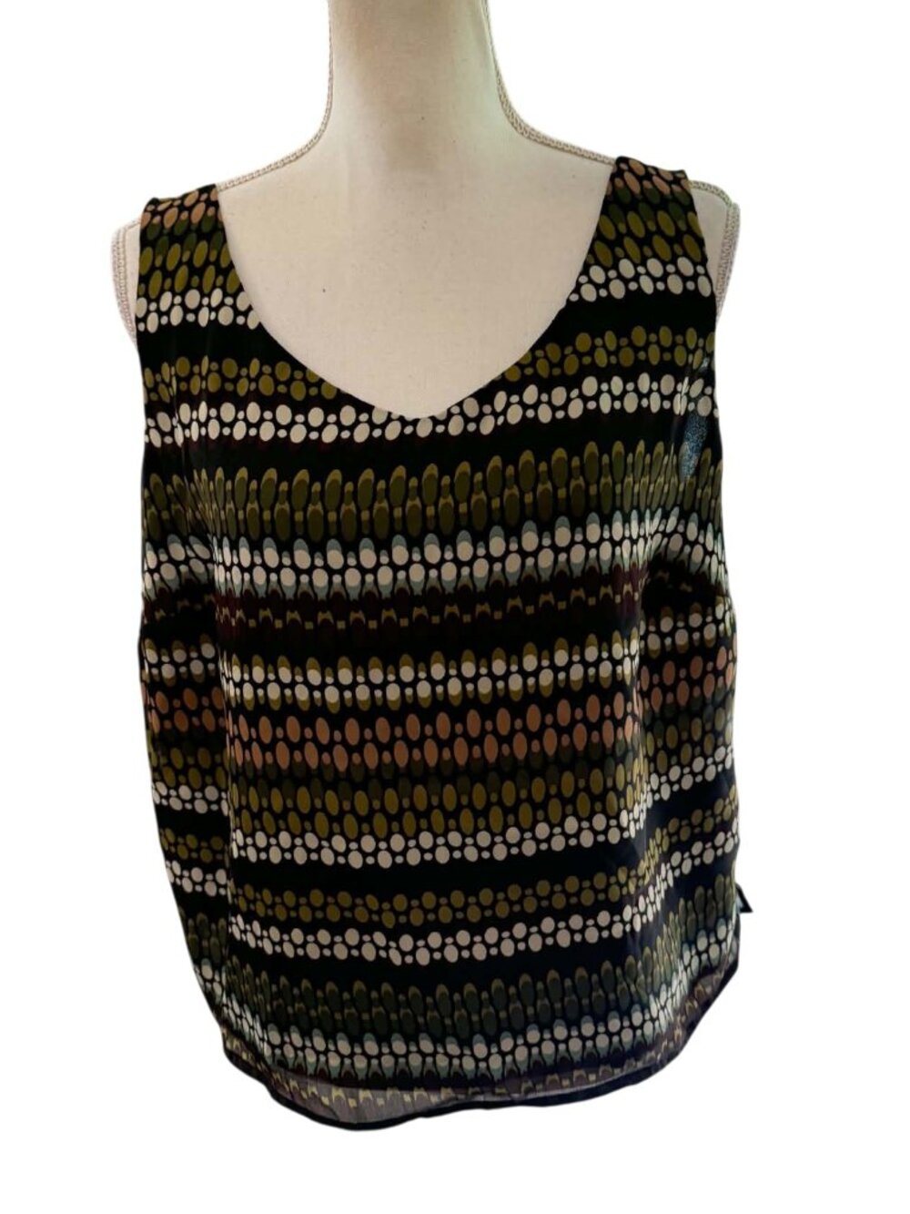 Julian Taylor Geometric Print Sleeveless Blouse